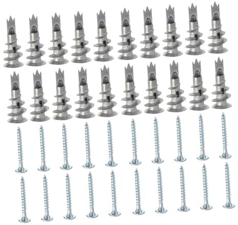 PLAFOPE 50sätze Haltbare Wandanker Selbstbohrende Befestigungsschrauben Silber Hochwertiges Material Robust Und Langlebig Für Sichere Installation