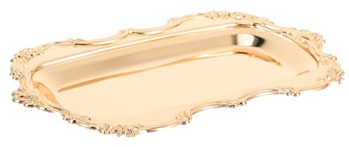 Alipis Luxuriöses Speisetablett Metall-serviertablett Obst-serviertablett Snack-Organizer Dekorativer Süßigkeitenteller Für Veranstaltungen Restaurants Hotels