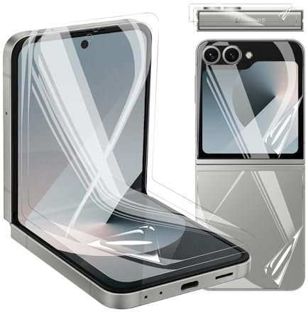 AKLPP 2 Sets Screen Protector for Samsung Galaxy Flip 6 Accessories, Flexible TPU Film, Soft Film HD Clear, Anti Scratch, Bubble Self-extinction, Full Coverage, No Creases, Case Friendly
