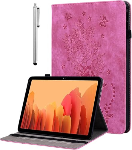 KEDBBAO Case for Amazon Fire HD 8 & Fire HD 8 Plus Tablet (Fits Both 12th/10th Generation, 2024/2022/2020 Release), Multi-Angle Flip PU Leather Cover with Stylus Holder, Rose