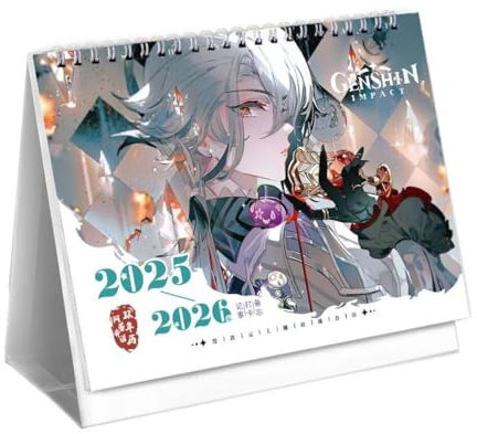 2025-2026 Genshin Adventskalender Arlecchino Biennale Tischkalender Kalender, Arlecchino Kalender 2025 2026 Tischkalender Anime Figuren Arlecchino Schöne Illustration, Mehrfarbig
