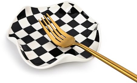Koythin Repose-cuillère pour dessus de cuisinière, porte-cuillère en céramique pour comptoir de cuisine, repose-spatule de 12,7 cm pour ustensiles de cuisine, pendaison de crémaillère, mariage (noir