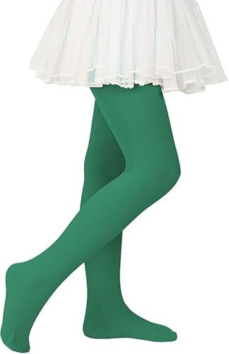 Zando Ballettstrumpfhose Kinder Mädchen Elastisch Strumpfhose Baby Tanzstrumpfhose Anti-Rutsch Atmungsaktiv Socken Kinder Christmas Socks Halloween Socken Dunkelgrün 6-9 Jahre (Tag Size L)
