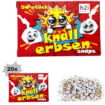 h2i Knallerbsen | 1000 St. | Knallteufel Trickknaller Pop Snaper | der perfekte Scherzartikel für Silvester Halloween Geburtstag & Partys – Spaß garantiert |a| Jugendfeuerwerk & Kinderfeuerwerk Kat F1