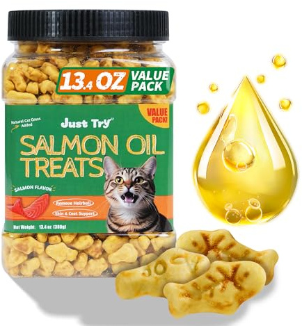 Just Try Cat Grass Treats with Salmon Oil 13.4 OZ