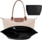 Handtaschen Organizer, Geldbörsen-Organizer für Longchamp, Filz Taschenorganizer mit mehreren Taschen, Große Kapazität Handtasche Einsatz, Geldbörsenzubehör für Longchamp Tragetasche (Schwarz, M)