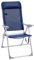 Sillón playa plegable y reclinable de 5 posiciones, silla camping con cojín, silla plegable aluminio con respaldo-asiento textileno transpirable, azul marino, silla playa con asa fácil transporte.