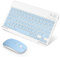 SOPPY Portable Bluetooth Keyboard and Mouse, Rechargeable Mini Keyboard, Wireless Keyboards for iPad 9.7/10.2/iPad Air/Pro/Tablets/iOS/Android/Windows, UK Layout (Blue)