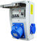 RoadEu - Distribuidor de corriente 230V. Monofásico CEE 32A 3P y 2x tomas con disyuntor Distribuidor de tomas con interruptor FI. Tomas de corriente integradas con caja de fusibles