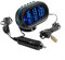 Station Météo Numérique 12V Montre Voiture Thermomètre et Voltmètre Combiné (Bleu) Montre Multifonctionnel pour Voiture Voltmètre, Thermomètre de Voiture Horloge Électronique Montre Lumineuse