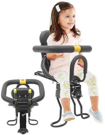 DHQCQL Fahrrad Kindersitz Vorne, Fahrrad-Kindersitz Vordersitz mit Halterung, Vorne montierte Fahrradsitze für Kinder von 1-5 Jahren, Kompatibel mit Allen Erwachsenen, bis zu 77.16 lbs