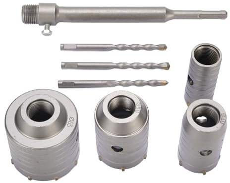 Juego de 5 sierras para hormigón, 30 mm, 40 mm, 50 mm, 65 mm, cemento, mampostería, piedra, ladrillo, brocas