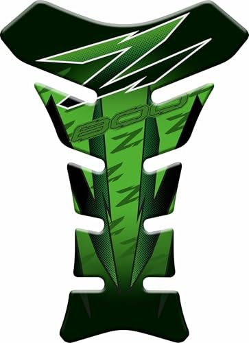 Tankpad Tank Pad Protector serbatoio moto - Adesivo serbatoio moto 3D compatibile con Kawasaki Z800 (verde) - 20 x 15 cm