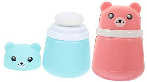 Garneck Babypuderbehälter Satz Talkum Puderquasten Etui Schwamm Reißfest Kompakt Für Zuhause Reise