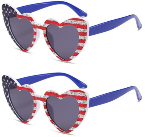 Muteitt Amerikanische Flagge Sonnenbrille Retro 90er Jahre Sonnenbrille Für Männer Frauen Unabhängigkeitstag Party Sonnenbrille Urlaub Sonnenbrille Brillen
