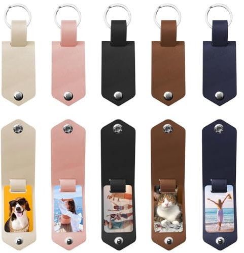 Cenei Metal Sublimation Blank Keychains Leather Blank Keychains PU Leather Heat Transfer