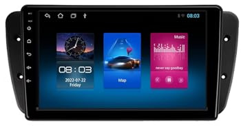 Android 13 2 DIN Radio 9 Pollice Schermo touch per auto per Seat Ibiza 6J IV 4 2008-2015 con Telecamera Posteriore/Wireless Carplay/BT/FM/navigazione GPS Controllo al volante(2+64G)