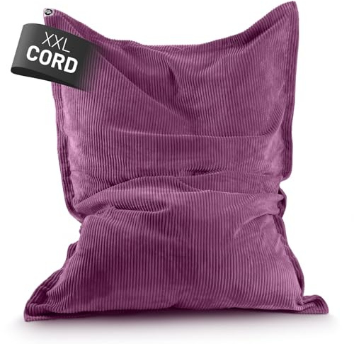 Lumaland Sitzsack Classic XXL Cord | Riesen Sitzsack XXL mit Softer Rippenstruktur – ideal zu Cord Sofa & Sessel Indoor Bean Bag für Wohnzimmer, Schlafzimmer & Co. - 380 L, 140 x 180 cm