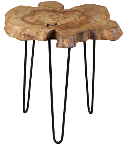 Casa Moro Side Table Plant Stand Wood - Couch Table Living Room Storage Table | Solid, Teak Wood - 60 x 60 cm