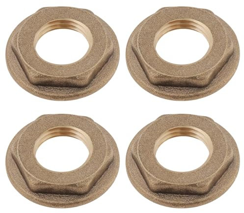 EMSea 4 Pezzi 1/4 Pollici BSP Ottone Flangiato Controdado 11,5 Mm Filettatura Femmina Controdado Esagonale Per Lavabo Scarico Lavandino Bagno