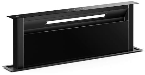 Klarstein Velaire Hotte Aspirante 90 cm - A++ Éco, 906 m³/h, Silencieuse, Commande Tactile, Filtre Charbon & Aluminium, LED, Hotte Cuisine Encastrable Plan de Travail