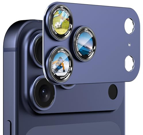 CACOE für iPhone 17 Pro Kameraschutz Linsenschutz,Dunkel Blau | Anti-Kratz, Objektiv Schutzfolie, Kamera Schutz Linsenschutz,Metall 9H+,Kratzfestes,Display Vollschutzabdeckung