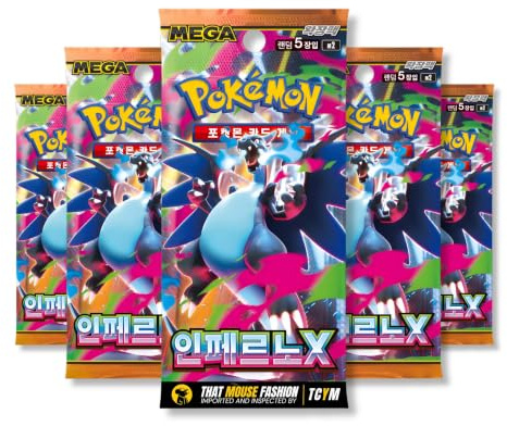Phantasmal Flames Inferno X Korean 5 Booster Packs | TCYM Authenticated | Korean Pokemon Cards | Pokemon Phantasmal Flames Booster Packs | Pokémon Mega Series | That Mouse Fashion
