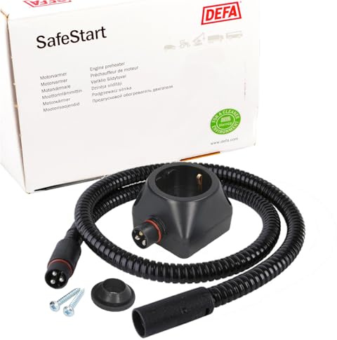 DEFA 460804 Verbindungskabel Innen Schwarz 2m 230V + 460829 Steckdose (Set, 2-teilig)