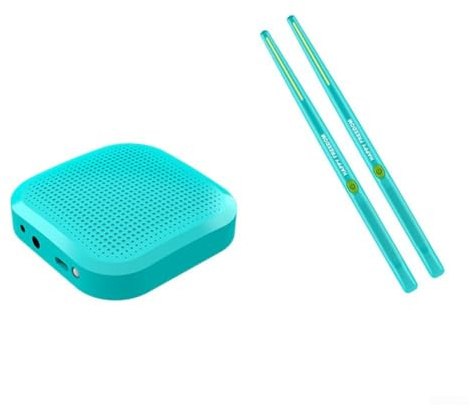 Elektronisches Schlagzeug-Set, tragbare Lufttrommeln mit 3D-Bewegungssensor-Technologie, 2 Drumsticks, Pocket Drum Kit für Übung und Unterhaltung (A-blau)
