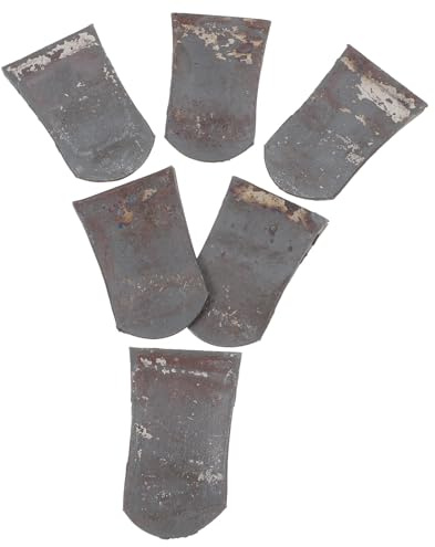 Piezas de Repuesto para Cabezal de Azada Manual Ojo Redondo | 6 Unidades, Hierro Negro, Grosor de 7, 3mm, Cuña de 2, 3x1, 5 Pulgadas para Mango