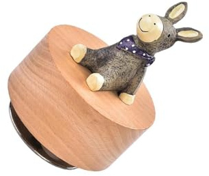 AMSLSIU Wunderschöne Tierfiguren aus Holz mit drehbarem Sockel – eine tolle Geschenkidee für Weihnachten, Hochzeiten, Kindergeburtstage und andere Anlässe.