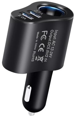 Car USB Charger - Fast Charging Adapter, Smart 80w Multifunctional Car Phone Charger, ABS Material, Compatible Trucks Cars Smartphones Dash Cam Suvs | Three In Outlet Easy Carry Reliable