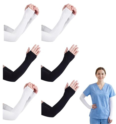 SRLWMYI 6 pares de mangas con protección UV refrescante, para ciclismo, hombre y mujer, elásticas, transpirables, protectores de brazo de voleibol, protector de brazo para deportes, exteriores
