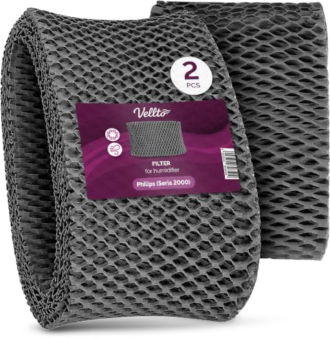 2x Vellto Luftfilter Filter Kompatibel mit Philips Serie 2000 HU4801 HU4803 HU4811 HU4813 HU4814 Ersatzfilter Ersatz Luftbefeuchterfilter für Hygienische Befeuchtung Luftbefeuchter Waschbar