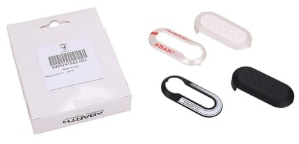 Original Key Cover Set Black and White Abarth Fiat 500 500 °C Bravo OE 5741883
