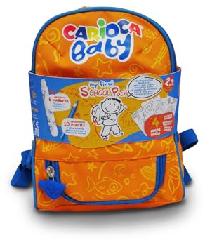 Carioca 42893 Baby backpack mini Rucksack Wasserdicht mit 6 Marker superlavabili und 10 Pencil (Kindergarten 2 +)