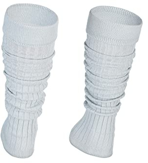 Ateena Cotton Leg Warmers, Rollable Warm and Comfortable Calves Undersuits, Ribbed Fancy Stylish, Extremely Nice Sports Gift, One Size, Gray
