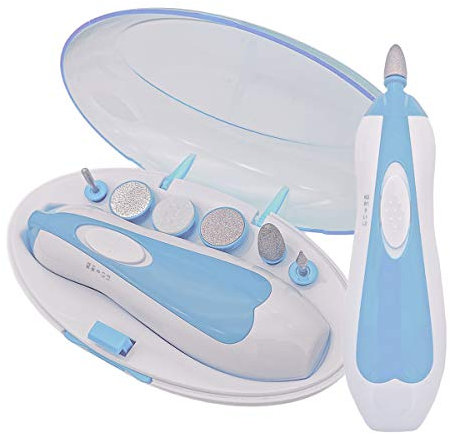 DIFLY Electric Manicure Set, Nail File Grooming Grinding Trimmer Tools for Adult, Gentle & Safe Fingernail Care with LED Light