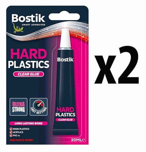 2 X Hard Plastics Clear Adhesive 20ml Blister