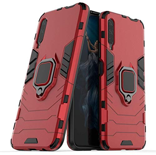 Compatibile con Huawei Y9S, Honor 9X, Honor9X Pro Cover, Custodia Armor Anello Cavalletto (Funziona con il Supporto Magnetico per Auto) Case Paraurti (Rosso)