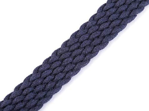 Gurtband geflochten, blau, für Taschengriffe 20 mm breit / 1 m/Meterware