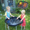 Kub® Original Tuff Tray and Stand (Black) - UK-Made, 3 Height Adjustable - Indoor/Outdoor - Sand Pit, Water Table for Kids - Versatile Tray with Stand