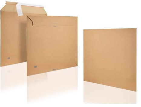 WPTrading - 25 Stück Wellpappe Kalenderverpackung DIN A2 665 x 490 mm (SW990) selbstklebend Braun - Pappe Versandtaschen aus Karton für Kalender & Bilder - Warensendung Versand Verpackung reißfest