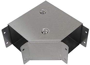 Barad cable duct corner piece made of stainless steel, 90° angle and lid at the top + twist lock lock, cable ducts