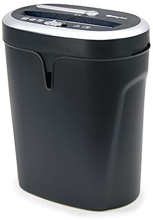 WAYTEX Aktenvernichter, gekreuzt, 10 Blatt, CD und DVD, Schwarz, Automatisch, Querschnitt, 21 l Behälter