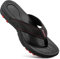 HAOLIRA Men's Surfing Flip Flop Leather Arch Support Summer Holiday Beach Sports Thong Sandals for Indoor Outdoor Comfort Casual Plantar Fasciitis Slippers(NA 1 Black/Red 40/7UK)