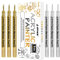 JEFFNIUB Pennarello Oro Argento Pennarelli Acrilici per Dipingere Sassi, Legno, Vetro, Ceramica, Tela, Tessuti Pennarelli Indelebili 0.7 Punta Fine il Set (6 Pezzi)
