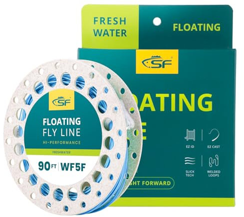 SF Fly Fishing Floating Line with Welded Loop Weight Forward Fly Lines Sky Blue 90FT WF5F