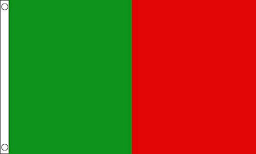 Bandera de Mayo del condado irlandés verde y rojo, 100% poliéster con ojales – Fútbol gaélico irlandés lanzando Irlanda FlagSuperstore©