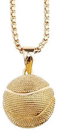 Be In Your Mind Fashion Basketball Pendant Necklace Hip Hop Sports Necklace Stainless Steel Chain Sports Charm Jewelry Decoration for Basketball Fans Lovers Gold